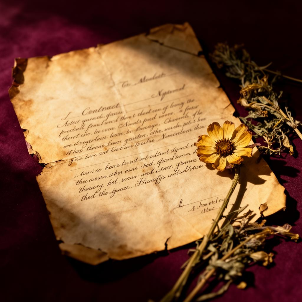 An aged handwritten contract on parchment